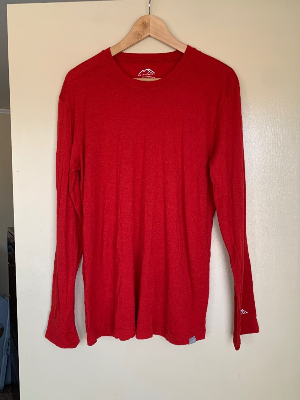 Merino Tech 100% Superfine Merino Wool Red Shirt Sz.L Merino Lite Base Layer Top